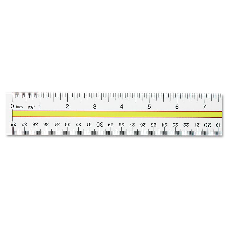 Westcott Acrylic Data Highlight Reading Ruler With Tinted Guide 15" Clear 10580, 1 of 4