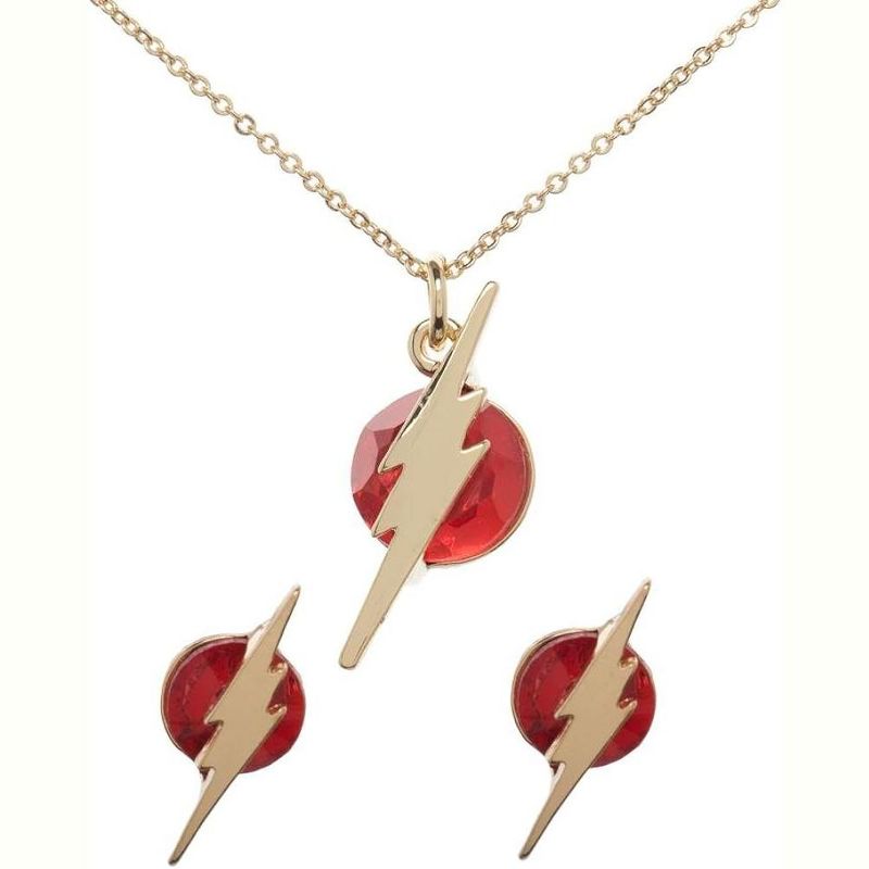 Dc Comics The Flash Necklace and Earrings Set With Collectible Tin, 1 of 5