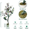 Artificial Magnolia Tree,Realistic Faux Plants in Pot,Magnolia Tree,Tree Indoor with Blooming Flowers and Leaves for Garden Office Party Wedding - 3 of 4