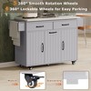 Vynxaria Kitchen Island with Trash Can Storage Cabinet, Kitchen Cart with Drop Leaf, Spice Rack, ,Drawer, Rolling Kitchen Island on Wheels , Grey - 4 of 4