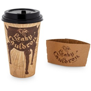 Silver Buffalo Harry Potter Leaky Cauldron 16oz Paper Travel Cup With Lid 8-Pack - 1 of 4