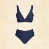 Women's Blue Chic High-Waisted Bikini Bottoms - Cupshe - 4 of 4