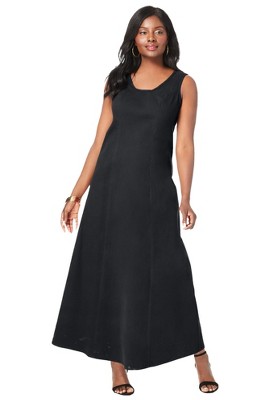 Jessica London Women’s Plus Size Denim Maxi Dress, 18 - Black : Target