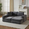 KWPZQEB 99'' Modular Sectional Sofa Couches, L-Shape Couch with 3 Pillows, 3-Seat Sofa with Chaise, Comfy Sectional Couches for Living Room - 4 of 4