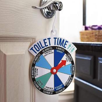KOVOT "Toilet Time" Spinner Sign for Bathroom Doors - Let the World Know How Long You're Going to Take and Why