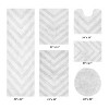 Hugo 6-Piece Bath Rug Set 100% Premium Cotton Tufted Chevron Pattern Bathmats for Bathroom, Super Soft Absorbent Machine Washable - 2 of 4