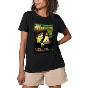 Women's Spongebob Squarepants Patricks Secret Box Loose T-Shirt Black - 1 of 4