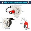 Mojgar Retractable Fuel Hose Reel, 3/4 in × 66 ft Rubber Hose Heavy Duty Steel Auto Rewind - 2 of 4