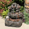 Sunnydaze 32"H Electric Fiberglass and Polyresin Layered Rock Waterfall Outdoor Water Fountain with LED Lights - image 2 of 4