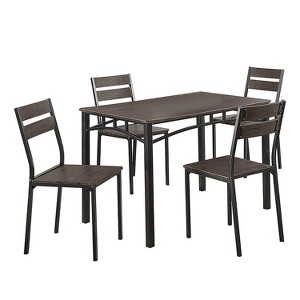 5pc Malsbary Industrial Dining Table Set Antique Brown - HOMES: Inside + Out: Rectangle, Wood Veneer, Metal Frame, Seats 4 - 1 of 3
