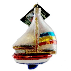Old World Christmas 4.0 Inch Sailboat Christmas Ornament Tree Ornaments - 1 of 2