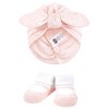 Hudson Baby Infant Girls Turban and Socks Set, Outline Warm Floral, One Size - 4 of 4