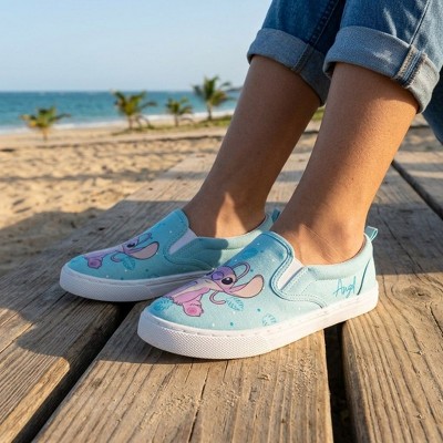 Женские кроссовки Disney Stitch And Angel Women'S Slip On Low Top Canvas Sneakers.Blue Pink, Size: 8 — фото 7