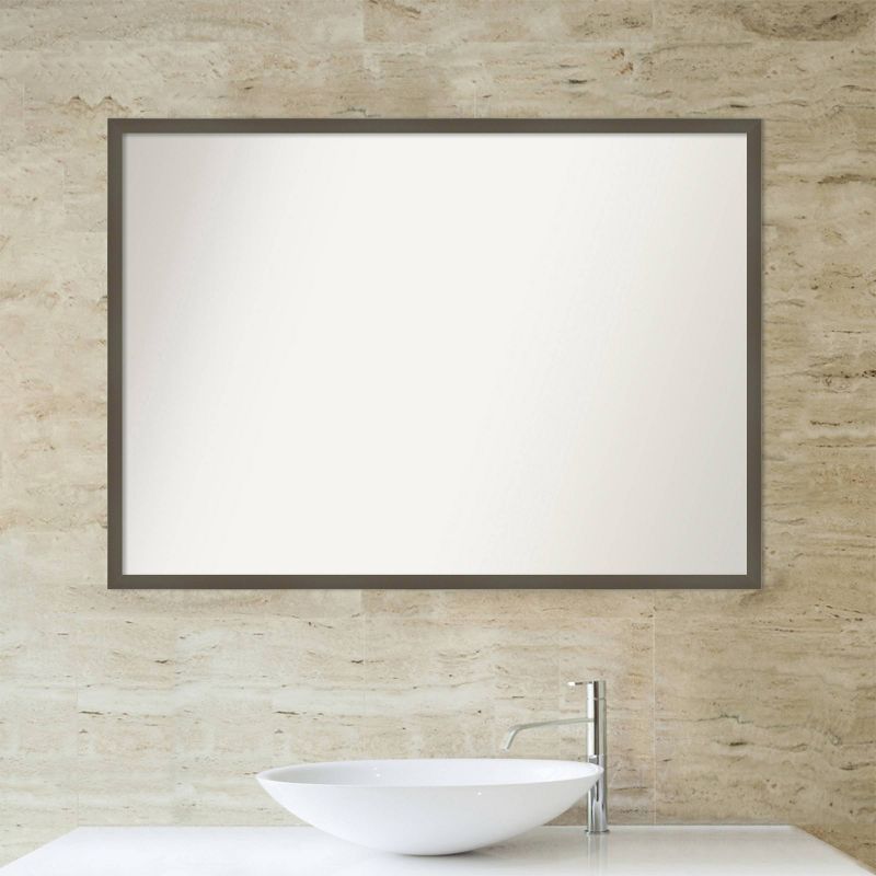 40&#34; x 29&#34; Non-Beveled Svelte Clay Gray Wood Bathroom Wall Mirror - Amanti Art, 6 of 12