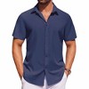 COOFANDY Mens Short Sleeve Button Down Shirts Casual Summer Shirt Untucked Dress Shirts - 2 of 4