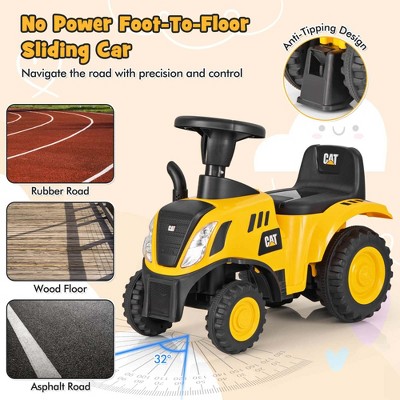 Yellow and Black Ride-On Tractor with Detachable Trailer