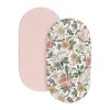 Sweet Jojo Designs Girl Baby Bassinet Fitted Sheets Set Vintage Floral Pink and Green 2pc - 2 of 4