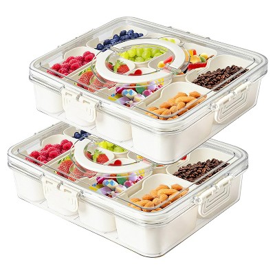 NewHome  Organizer with Lid & Handle for Parties, Weddings, Candy, Nuts, Cookies & Fruit" White