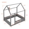 Full Size Wood House Bed Frame with Fence for Kids,Teens - 4 of 4