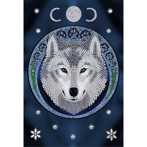 Crystal Art Lunar Wolf Diamond Painting Notebook Kit, Includes Tools & Crystals, Ages 8 and Up - 1 of 4