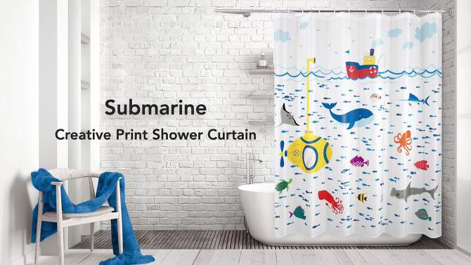 Submarine Kids&#39; Shower Curtain - Allure Home Creations, 2 of 13, play video