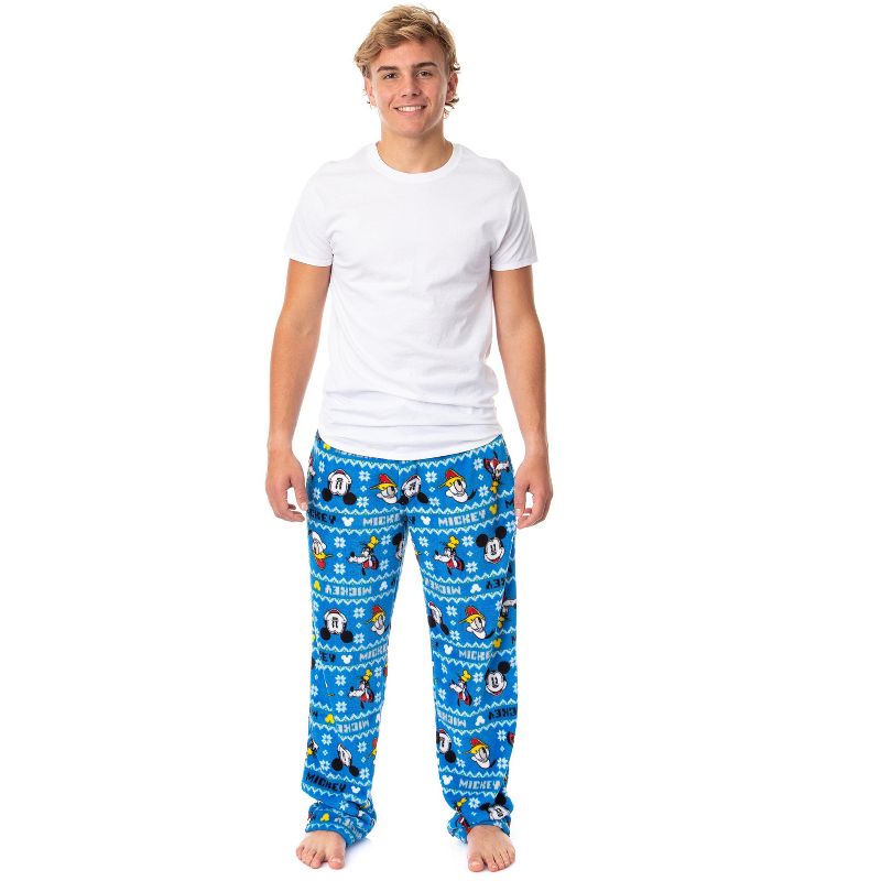 Disney Men's Mickey Mouse Goofy Donald Fair Isle Pajama Pants Big And Tall, 3 of 6