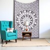 HomeRoots 80" X 56" Black And White Mandala Cotton Hanging Tapestry - 2 of 4
