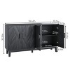 Modern Decorative Buffet Cabinet with Solid Wood Legs, Accent Sideboard Storage Cabinet for Living Room, Dining Room, or Entryway-The Pop Home - 4 of 4