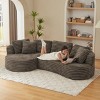Dolonm 121" Modern Curved L-shaped Sofa,Compression Boneless Sofa,Minimalist Design,Corduroy Fabric,No Assembly,for Living Room,Bedroom - 4 of 4