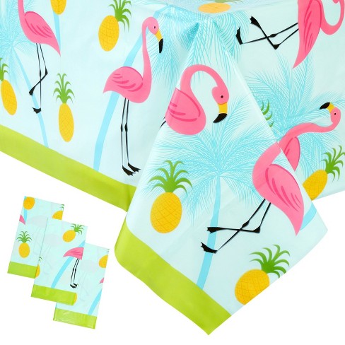 Juvale 3 pack Flamingo Tablecloth For Pineapple Birthday Decorations Tropical Hawaiian And Flamingo Party Supplies 54x108 In Target