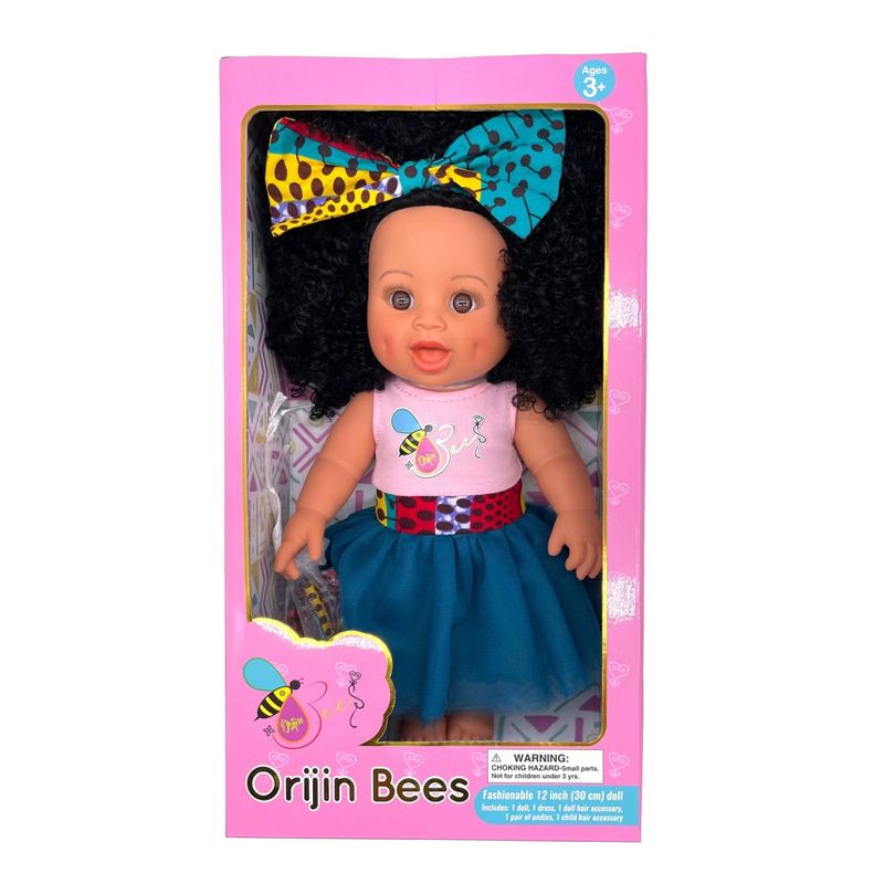 Orijin Bees Curly Swizzy 12&#34; Baby Bee Doll - Black Hair with Brown Eyes, 5 of 6