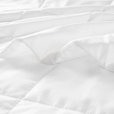 King Size White Knitted Reversible Blanket with Down Alternative Fill