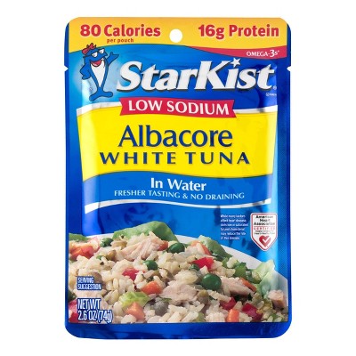 StarKist Low Sodium Albacore White Tuna in Water Pouch - 2.6oz