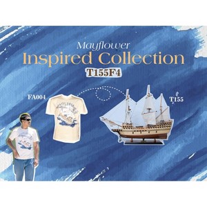 Majestic Mayflower Combo – 25 Inches H Model Ship and Graphic T-Shirt By old Modern Handicrafts - 1 of 4