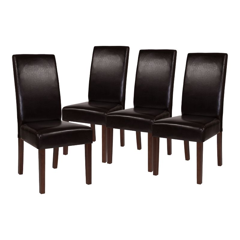 Merrick Lane Mid-Century Panel Back Parsons Accent Dining Chair - Set of 4, 1 of 14