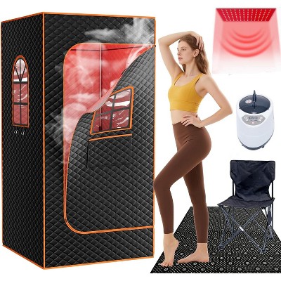 Docred Portable Sauna for Home Upgraded Personal Steam Box with 3L Steamer Folding Chair, Extra Large Size Foldable Home Tent for Relaxation Spa