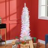 HOMCOM 5ft Tall Pencil Prelit Artificial Christmas Tree Holiday Décor with 250 Colorful Surface Branches, 150 Colorful LED Lights, White - 2 of 4