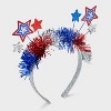 Girls' 4th Of July Tinsel Headband - Cat & Jack™ Blue/White/Red - 2 of 3