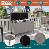 80 Gallon Outdoor Rattan Deck Box with Wheels, Waterproof Wicker Storage Box for Patio Cushions, Garden Tools, Pool Accessories, Brown - 4 of 4