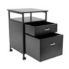 Mount-It! 2 Drawers Rolling File Cabinet, 4 Casters for Easy Mobility,  17.3" W x 16.5" D x 26.18" H, Black - 3 of 4