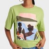 Black History Month Adult Short Sleeve Cropped T-Shirt - Green - image 4 of 4