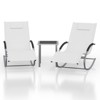 3-Piece Outdoor Rocking Chair Set - Patio Lawn Rockers with Coffee Table & Headrests, All-Weather White Wicker Furniture - 2 of 4