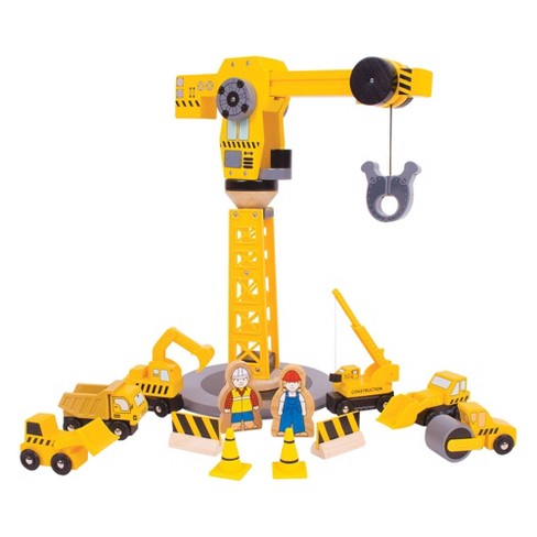 Wooden train best sale set crane