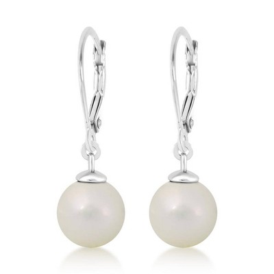 Chanteur Hypoallergenic Kids Jewelry Accessories Pearl White CZ Stud Earring White Gold Palladium Plating leverback is made from 925 Sterling silver