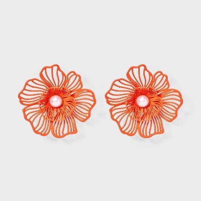 Floral Bloom Button Earrings - A New Day™