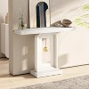 Gulches Modern Console Table, Geometric Base with Gold Decor, Faux Marble White, 40", Narrow Entryway/Sofa Table - 3 of 4