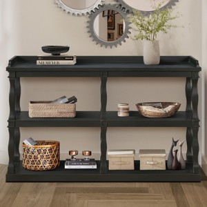 FURNIinspire Console Tables Narrow Console Table Entryway Table, Entryway Console Table Sofa Table with Tier Open Storage, Black, 14.96"*59.8"*34.84" - 1 of 4