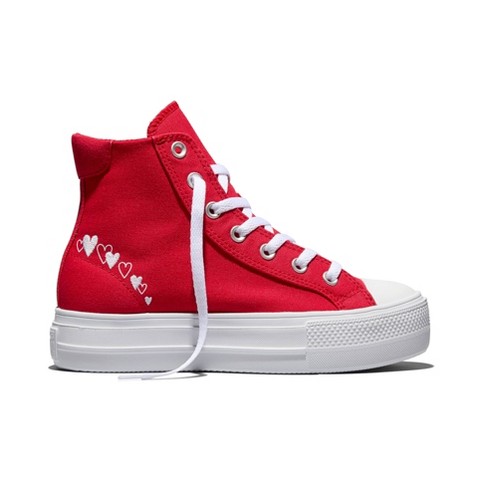Женские кроссовки Converse Women's Platform High Top Sneakers - Red Heart 6