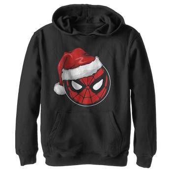 Boy's Marvel Christmas Spider-Man Santa Hat Pull Over Hoodie