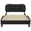 vidaXL Bed Frame without Mattress Black 39.4"x74.8" Faux Leather - 4 of 4